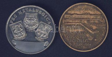 1984. "Derkovits Gyula" Br emlékérem T:2 + 1985. "Verő József" ffém emlékérem T:...