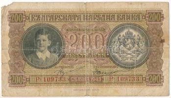 Bulgária / Szófia 1943. 200L T:VG pici anyaghiány, szakadások Bulgaria / Sofia 1943. 200 Leva C:VG small material error, tears Krause P#64a