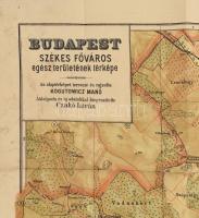 1923 Budapest székesfőváros egész területének térképe. Az alaptérképet tervezte és rajzolta: Kogutow...