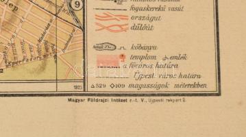 1923 Budapest székesfőváros egész területének térképe. Az alaptérképet tervezte és rajzolta: Kogutow...