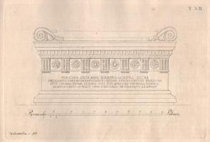 cca 1770-1820 50 db metszet, római, pompeji és egyéb ókori épületek, szobrok, régiségek stb. ábrázol...