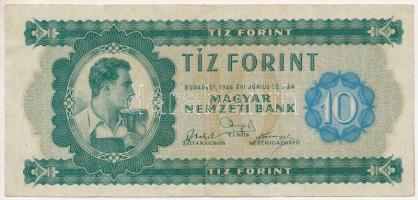 1946. 10Ft "A 733 064646" T:F Hungary 1946. 10 Forint "A 733 064646" C:F Adamo F1, Krause P#159