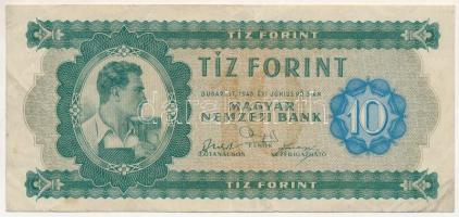 1946. 10Ft "A 830 074818" T:F Hungary 1946. 10 Forint "A 830 074818" C:F Adamo F1, Krause P#159