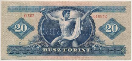 1949. 20Ft "C 563 010842" T:UNC 
Hungary 1949. 20 Forint "C 563 010842" C:UNC
...