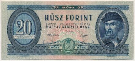 1949. 20Ft "C 563 010251" T:UNC Hungary 1949. 20 Forint "C 563 010251" C:UNC Adamo F10