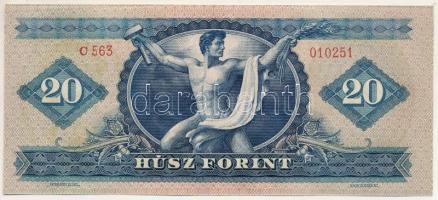 1949. 20Ft "C 563 010251" T:UNC
Hungary 1949. 20 Forint "C 563 010251" C:UNC
A...