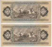 1951. 50Ft (2x) sorszámkövetők "D 077 060183 - D 077 060184" T:UNC
Hungary 1951. 50 Forin...