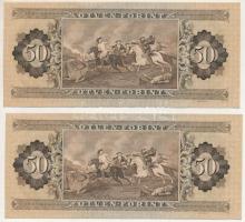 1951. 50Ft (2x) sorszámkövetők "D 258 082720 - D 258 082721" T:UNC
Hungary 1951. 50 Forin...