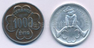 ~1950. 2xklf "Lottó" szerencsepénz / zseton T:XF