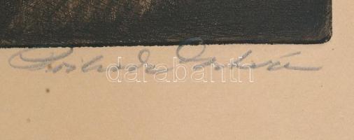 Prihoda István (1891-1956): Nő akt. Rézkarc, papír, jelzett, lap széle foltos, 18x23,5 cm