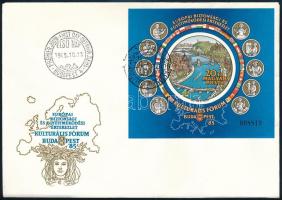 1985 Európai Biztonsági és Együttműködési értekezlet (IX.) vágott blokk FDC-n (6.000)