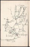 Cziegler Gusztáv altábornagy (1885-1966) porosz-osztrák háborúról szóló hadtörténeti jegyzete. térké...