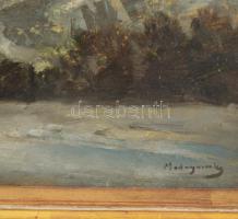 Mednyánszky jelzéssel: Hegyvidéki táj. Olaj, karton. 26x36 cm. Dekoratív fakeretben