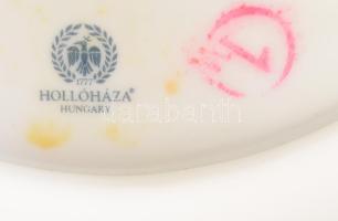 Hollóházi Erika mintás talpas kínáló, jelzett, d: 26 cm, m: 15 cm