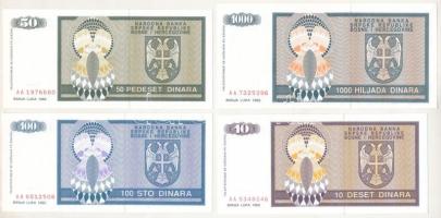 Bosznia-Hercegovina 1992. 10D - 1000D (4xklf) T:AU az egyiken gyenge szamárfül
Bosnia-Hercegovina 1...