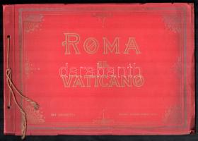 cca 1920 Roma il Vaticano (Róma és a Vatikán), képes album, Roma, Editore Richter Ernesto, kiadói harántalakú, zsinórfűzéses papírkötésben, kissé sérült borítóval, 120 p.