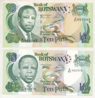 Botswana DN(1999-2002) 10P + 2002. 10P T:AU Botswana ND(1999-2002) 10 Pula + 2002. 10 Pula C:AU Krause P#20, P#24