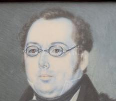 Severin Pfalz (1796-1846 után): Nemes úr vagy tudós portréja, 1835. Akvarell, csont. Jelezve balra l...