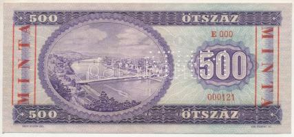 1969. 500Ft "E 000 000121" sorozat és sorszámmal, piros "MINTA" felülnyomással é...