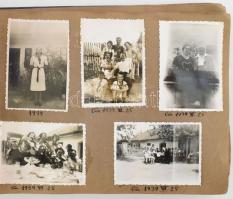 1938-1942, Fotóalbum, cca 400 darab képpel, benne családi képekkel, katonai fotóval, Duna menti tele...