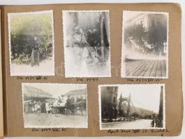 1938-1942, Fotóalbum, cca 400 darab képpel, benne családi képekkel, katonai fotóval, Duna menti tele...