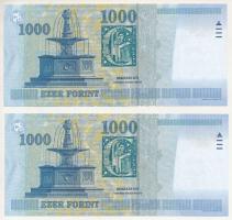 2002. 1000Ft (2x) sorszámkövetők "DA 7264632 - DA 7264633" T:UNC