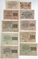 Szovjetunió / Orosz Szocialista Szövetségi Szovjet Köztársaság 1919. 15R + 30R + 60R + 100R + 250R + 500R (2x) + 1000R (3x) T:F,VG közte szép papír Soviet Union / Russian Socialist Federated Soviet Republic 1919. 15 Roubles + 30 Roubles + 60 Roubles + 100 Roubles + 250 Roubles + 500 Roubles (2x) + 1000 Roubles (3x) C:F,VG within fine paper