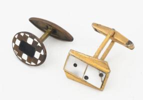 2 darab art deco mandzsettagomb, klf berakásokkal