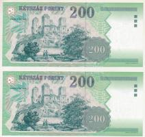 1998. 200Ft (2x) sorszámkövetők "FA 7075490 - FA 7075490" T:UNC