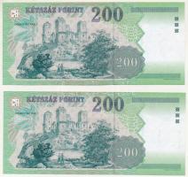 2002. 200Ft (2x) sorszámkövetők "FB 1196311 - FB 1196312" T:UNC