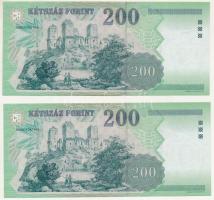 2005. 200Ft (2x) sorszámkövetők "FB 4852148 - FB 4852149" T:UNC