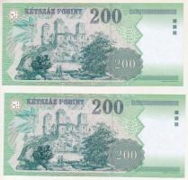 2006. 200Ft (2x) sorszámkövetők "FC 0307719 - FC 0307720" T:UNC