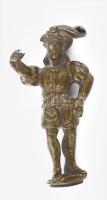 Bronz figura szerelék, m: 6,5 cm