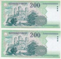 2007. 200Ft (2x) sorszámkövetők "FA 5142547 - FA 5142548" T:UNC