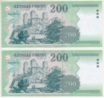 2007. 200Ft (2x) sorszámkövetők "FB 9991703 - FB 9991704" T:UNC