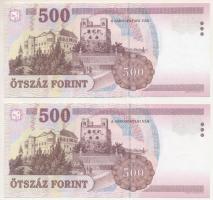 2002. 500Ft (2x) sorszámkövetők "EB 7051594 - EB 7051595" T:UNC