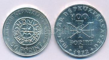 1972. 50Ft Ag + 100Ft Ag "Szent István pár" T:BU patina Adamo EM38, EM39