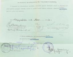 1930 Kérvény A nemzetiszín hadiérem kitüntetés adományozására tábori lelkész részére