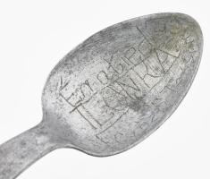 cca 1945, Hadifogoly munka, vésett alumínium kanál, h: 20 cm