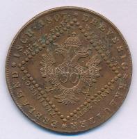 Ausztria 1807A 30kr Cu T:VF anyaghiba Austria 1807A 30 Kreuzer Cu C:F material error Krause KM#2149