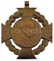 1908. "Katonai Jubileumi Kereszt" aranyozott bronz kitüntetés sérült mellszalagon T:XF,VF Hungary 1908. "Diamond Jubilee Cross for the Armed Forces" gilt bronze decoration without ribbon C:XF,VF NMK 269.