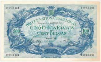 Belgium 1943. 500Fr T:AU Belgium 1943. 500 Francs C:AU Krause P#109