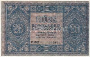 1919. augusztus 9. 20K "R 2031 055271" T:F
Hungary 1919. August 9th 20 Korona "R 203...
