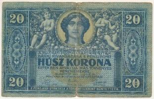 1919. július 15. 20K "1032 334303" T:VG Hungary 15th July 1919. 20 Korona "1032 334303" C:VG Adamo K19