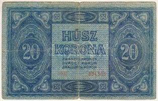 1919. július 15. 20K "1032 334303" T:VG
Hungary 15th July 1919. 20 Korona "1032 3343...