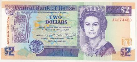 Belize 1991. 2$ T:AU Belize 1991. 2 Dollars C:AU Krause P#52b