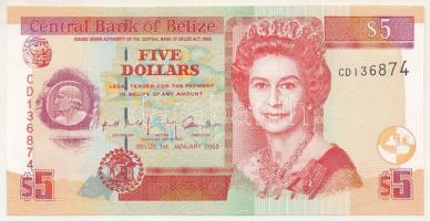 Belize 2002. 5$ T:AU Belize 2002. 5 Dollars C:AU Krause P#61b