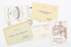 cca 1930 11 db céges fejléces levélboríték, levelezőlap, reklámnyomtatvány