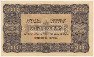 1923. 5000K piros "5 B 11 512099" sorszámmal "Magyar Pénzjegynyomda Rt. Budapest&quot...
