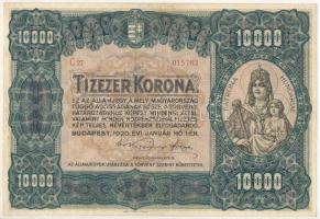 1920. 10.000K "Orell Füssli Zürich" nyomdahely-jelöléssel, piros sorozat- és sorszámmal "C 27 015783" T:F szép papír Adamo K41